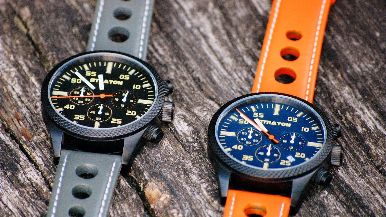 Leather watch strap
